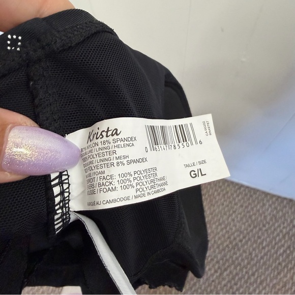 Krista Ruched Tankini Swim Top Aloha Skirt Bikini Bottom Black size Large 10 - Picture 8 of 10